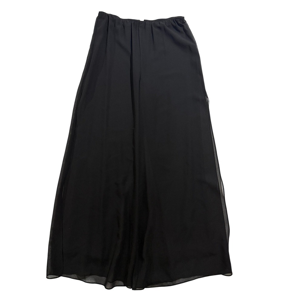 Alex Evenings Black Chiffon Overlay Palazzo Pants Formal Evening Small - Picture 4 of 7